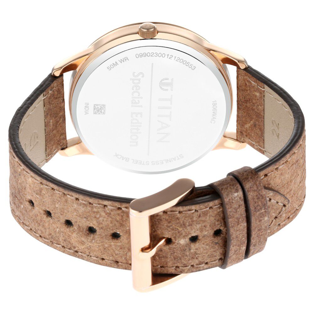 Titan Solidarity Anthracite Dial Analog Leather Strap Watch for Men-1806WL02