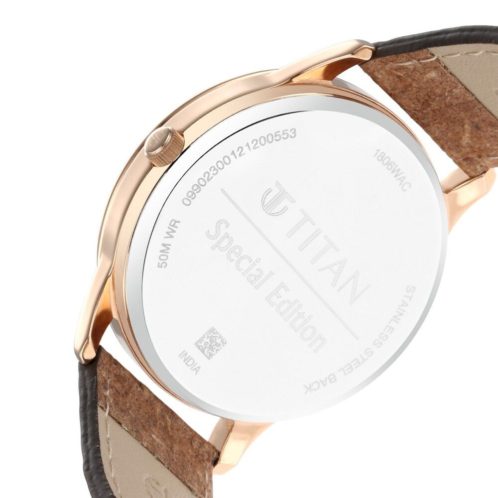 Titan Solidarity Anthracite Dial Analog Leather Strap Watch for Men-1806WL02