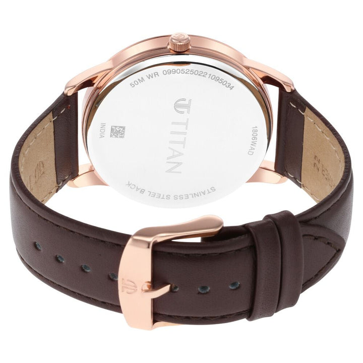 Titan Crescent Quartz Analog Leather Strap watch for Men-1806WL04