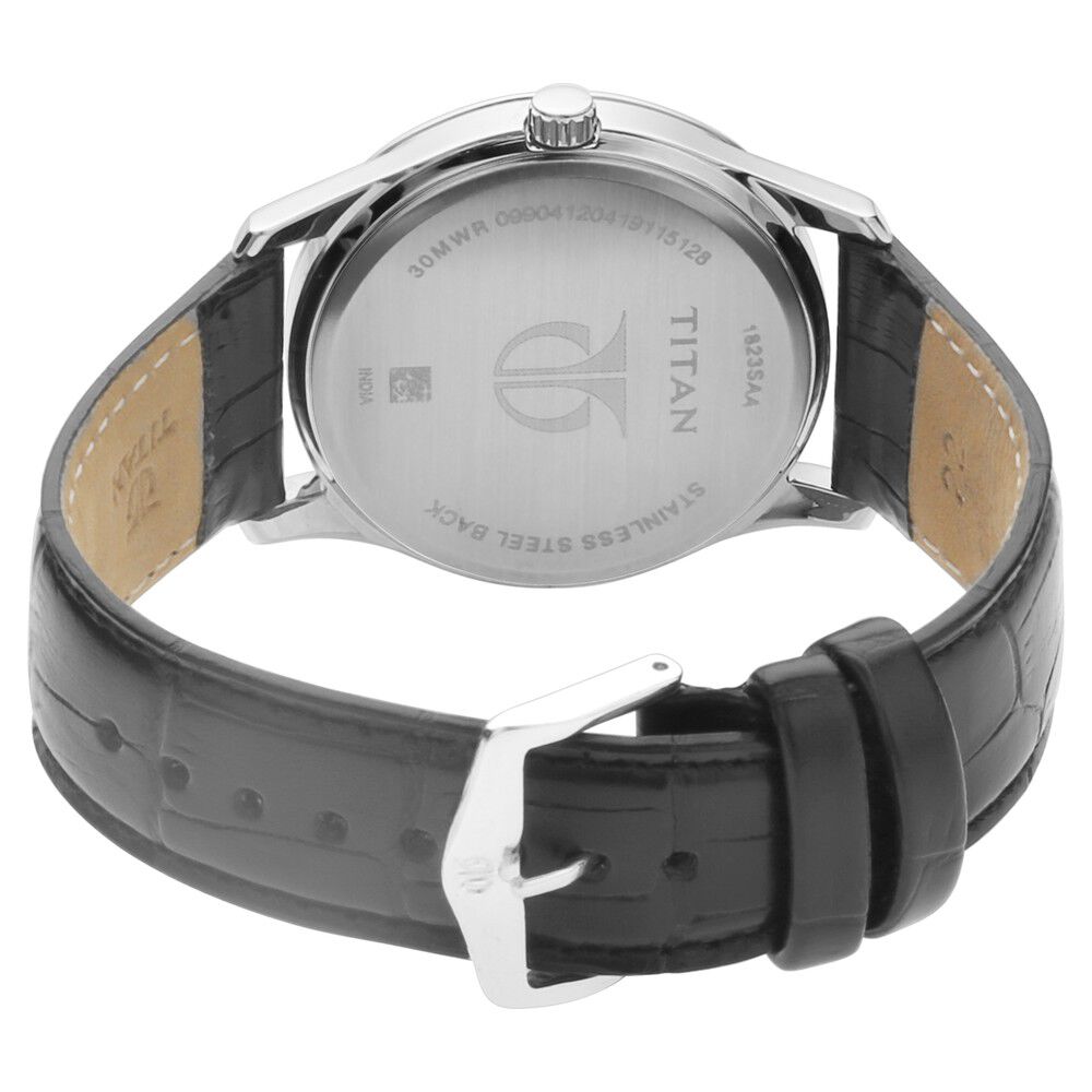 Titan Blue Dial Analog with Date Leather Strap watch for Men NS1823SL01