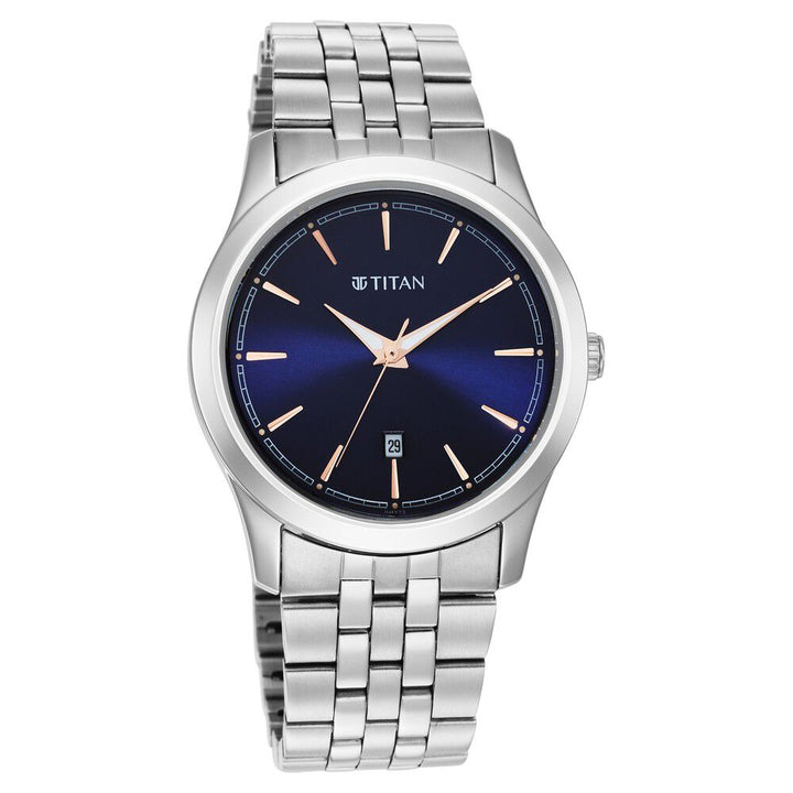 Titan Trendsetters Blue Dial Analog Stainless Steel Strap watch for Men-1823SM02