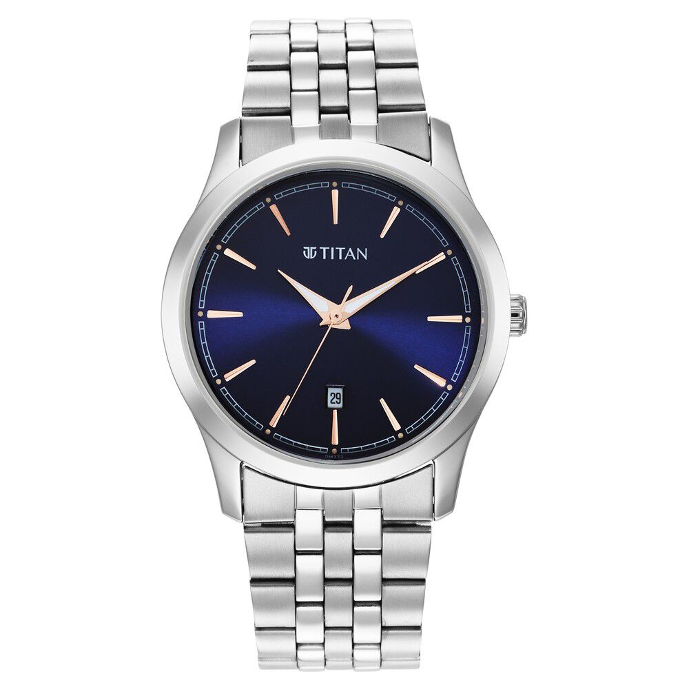 Titan Trendsetters Blue Dial Analog Stainless Steel Strap watch for Men-1823SM02