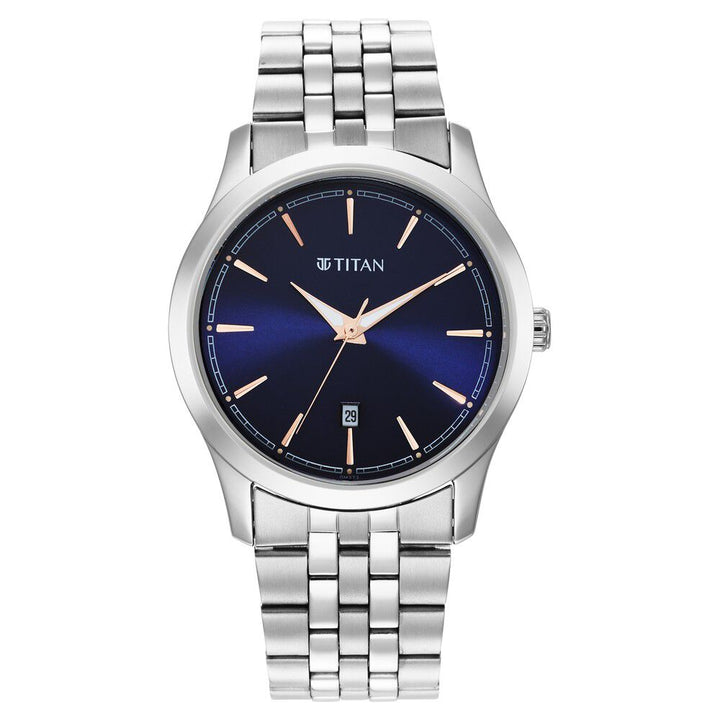 Titan Trendsetters Blue Dial Analog Stainless Steel Strap watch for Men-1823SM02