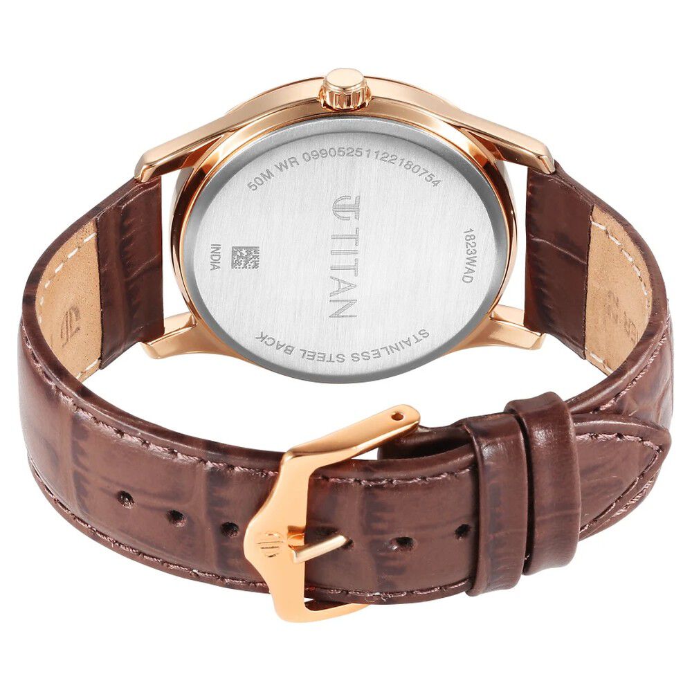 Titan Karishma Green Dial Analog Leather Strap Watch for Men NS1823WL02