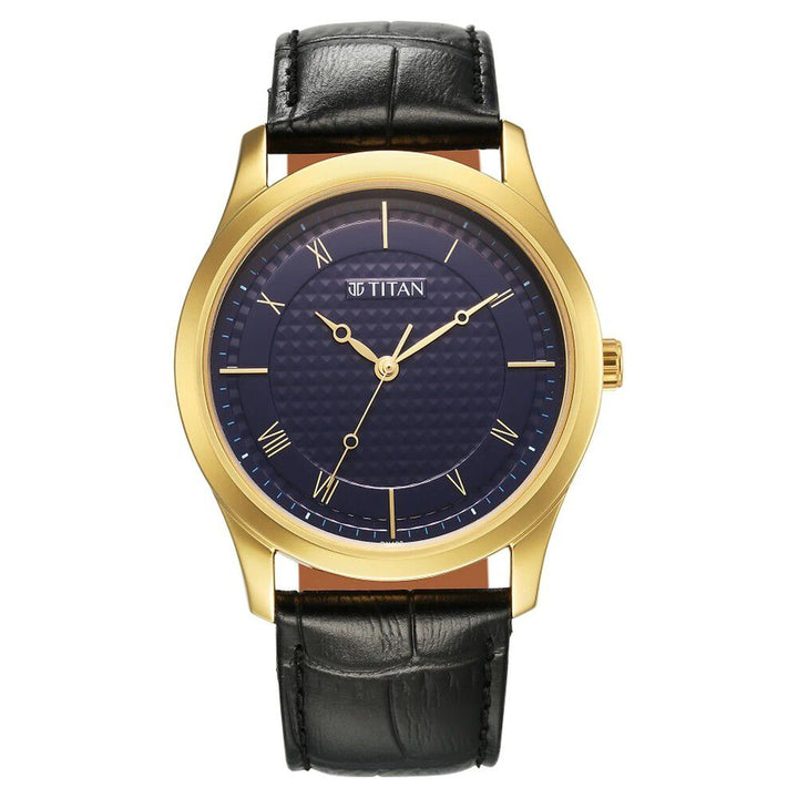 Titan Karishma Blue Dial Analog Leather Strap watch for Men NS1823YL02