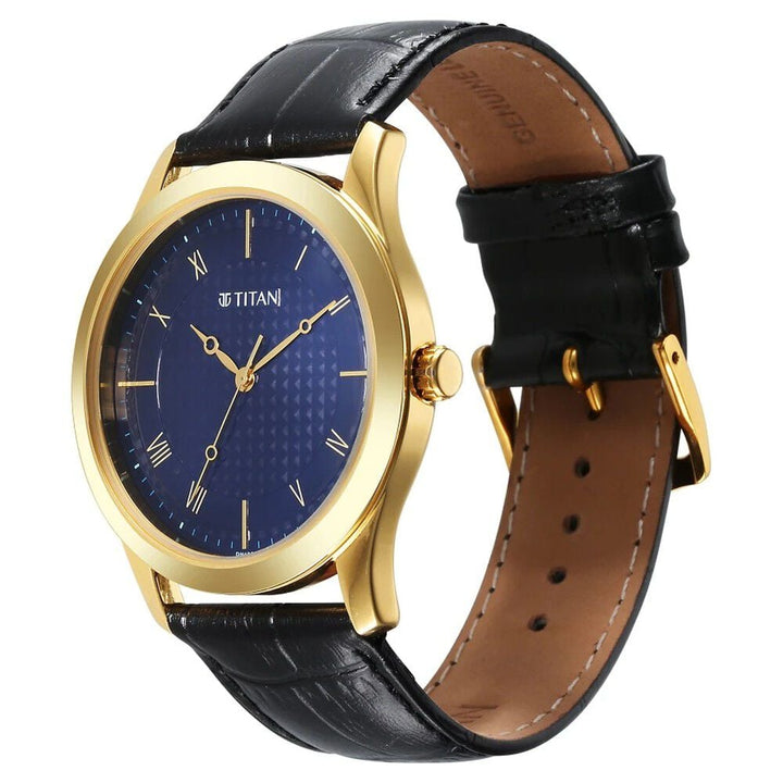 Titan Karishma Blue Dial Analog Leather Strap watch for Men - The Watch Factory ®