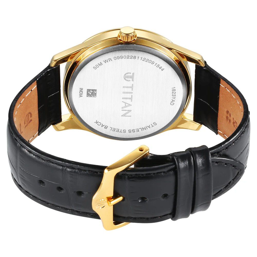 Titan Karishma Blue Dial Analog Leather Strap watch for Men NS1823YL02