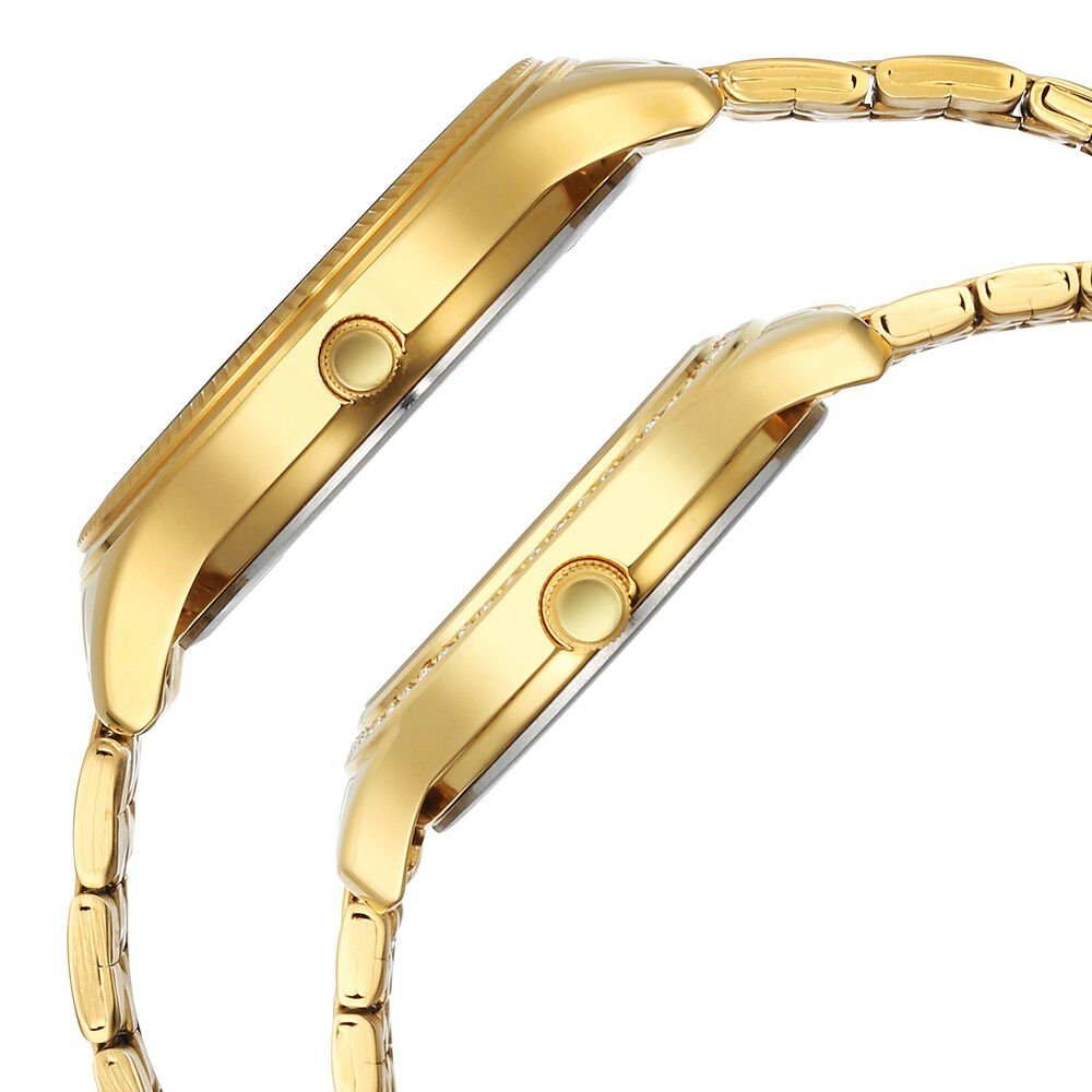 Titan Karishma Bandhan Champagne Dial Analog Stainless Steel Strap watch for Couple - The Watch Factory ®