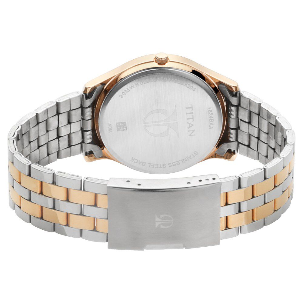 Titan Brown Dial Analog with Day and Date Stainless Steel Strap Watch for Men - The Watch Factory ®