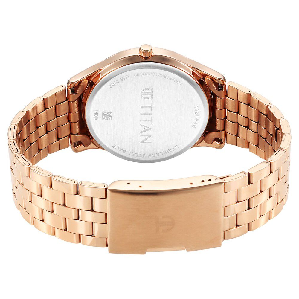 Titan Karishma Brown Dial Analog with Day and Date Stainless Steel Strap Watch for Men NS1824WM01