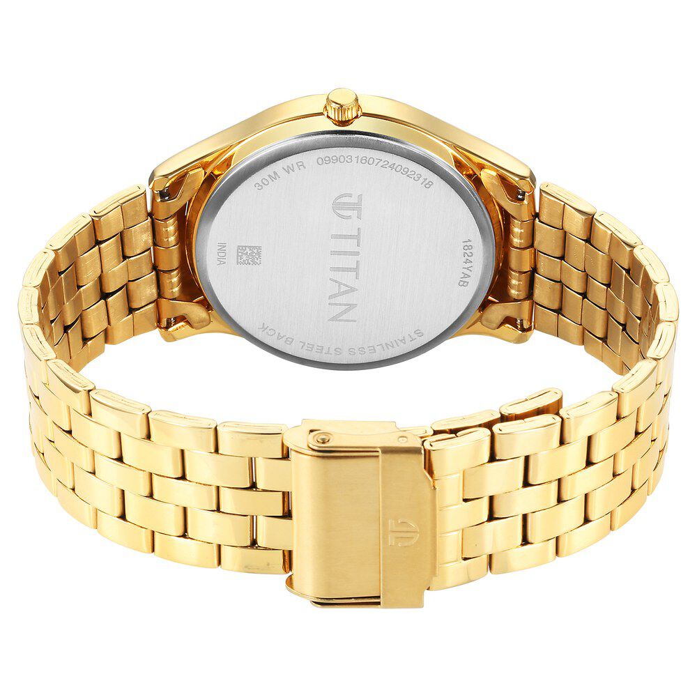 Titan Karishma Quartz Analog with Day and Date Green Dial Stainless Steel Strap Watch For Men 1824YM02