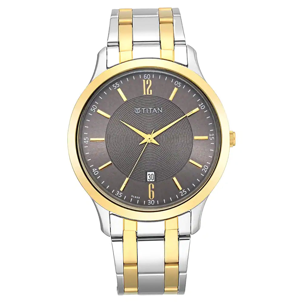 Titan Dark Brown Dial Metal Strap Watch 1825BM01 (DL623)