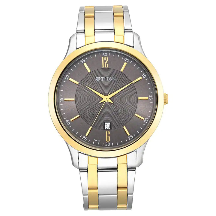 Titan Dark Brown Dial Metal Strap Watch 1825BM01 (DL623)