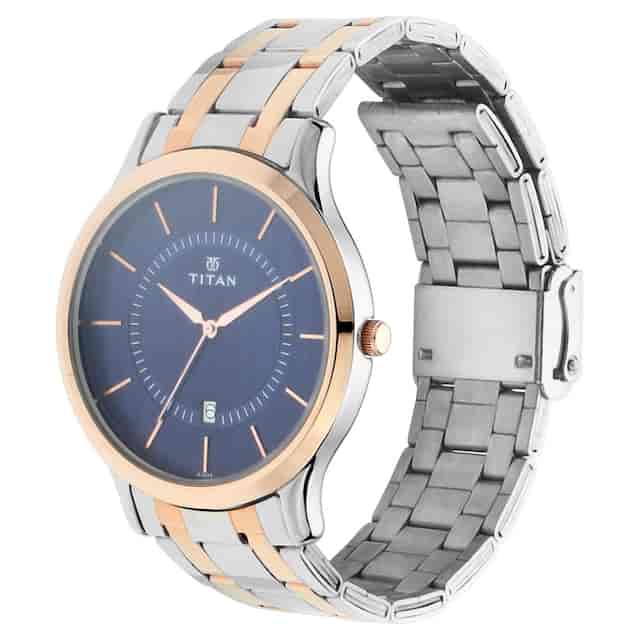 Titan Blue Dial Stainless Steel Strap Watch NP1825KM01 (DJ636)