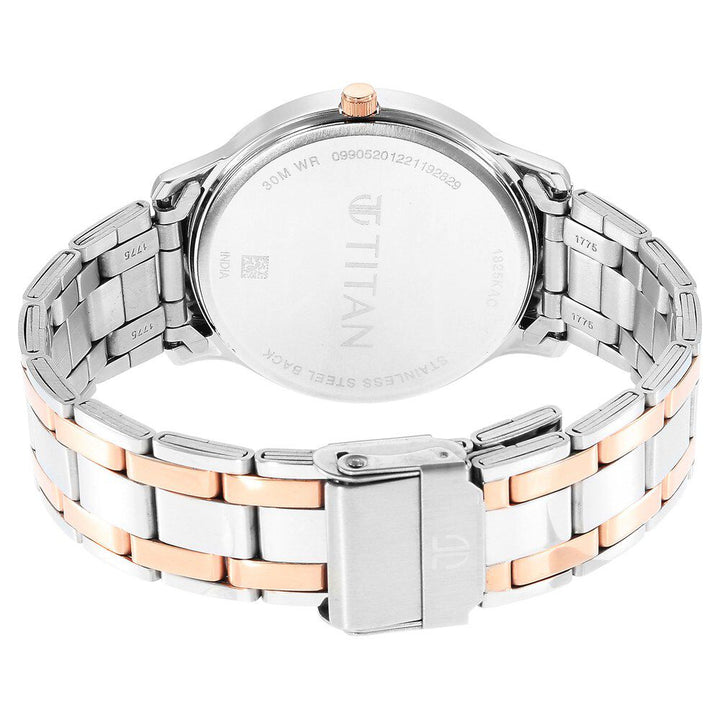 Titan Quartz Analog Black Dial Stainless Steel Strap Watch for Men NS1825KM02