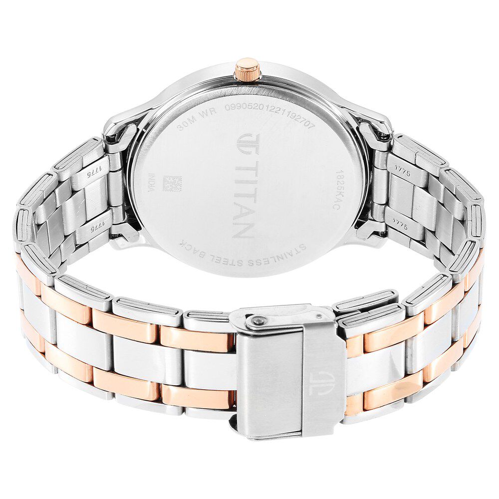 Titan Quartz Analog Green Dial Stainless Steel Strap Watch for Men-NT1825KM03