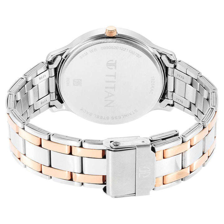 Titan Quartz Analog Green Dial Stainless Steel Strap Watch for Men-NT1825KM03