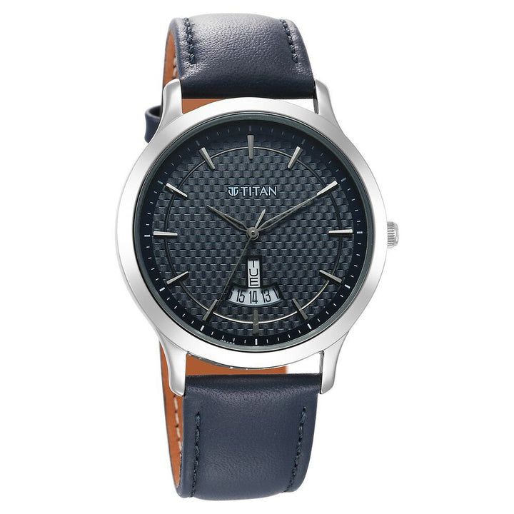 Titan Karishma Quartz Analog Blue Dial Leather Strap Watch for Men - The Watch Factory ®