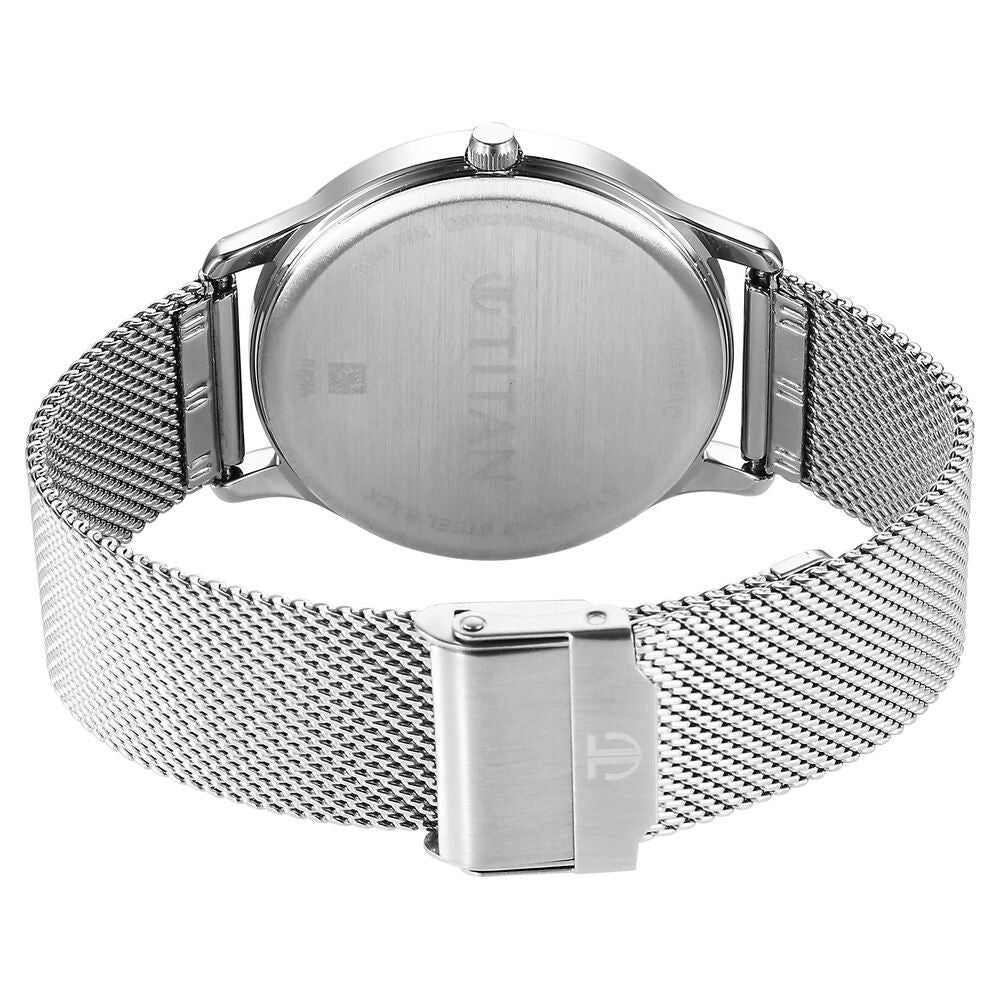Titan Karishma Quartz Analog Silver Dial Stainless Steel Strap Watch for Men - The Watch Factory ®