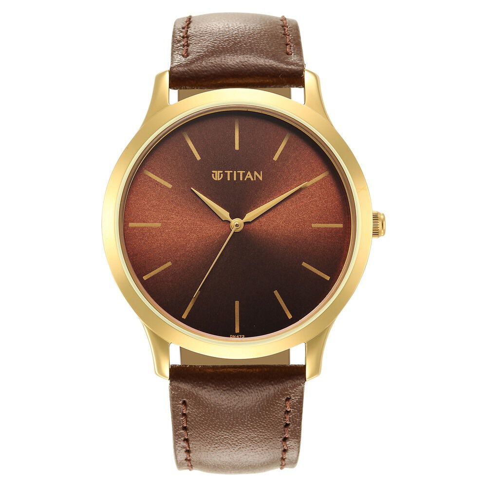 Titan Karishma Radiance Brown Dial Analog Leather Strap watch for Men - The Watch Factory ®