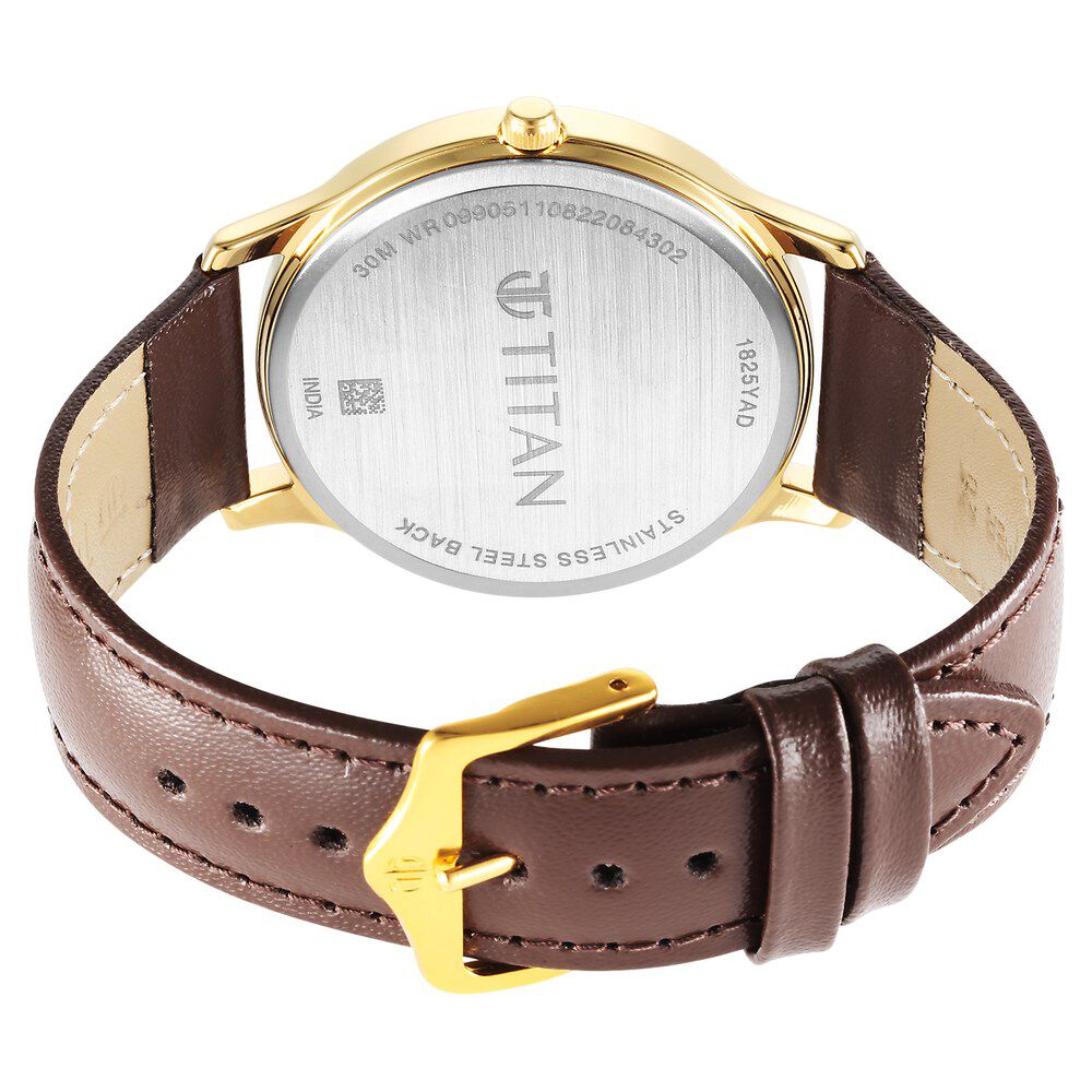 Titan Karishma Radiance Brown Dial Analog Leather Strap watch for Men NS1825YL04