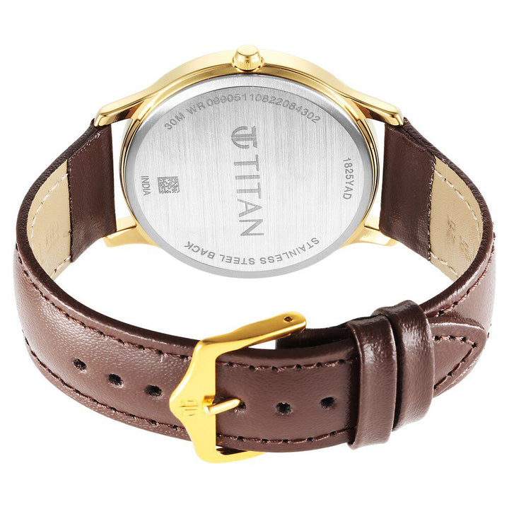 Titan Karishma Radiance Brown Dial Analog Leather Strap watch for Men NS1825YL04