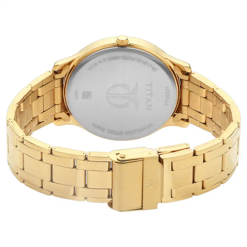 Titan Champagne Dial Stainless Steel Strap Watch  NP1825YM01