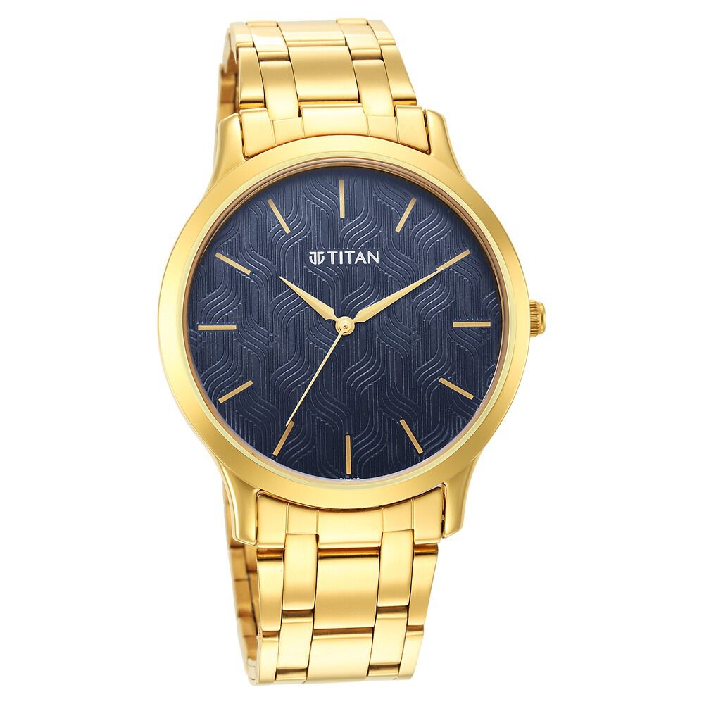Titan Karishma Radiance Blue Dial Analog Stainless Steel Strap watch for Men NS1825YM05