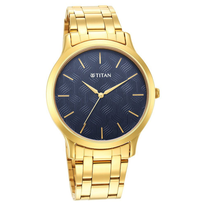 Titan Karishma Radiance Blue Dial Analog Stainless Steel Strap watch for Men NS1825YM05