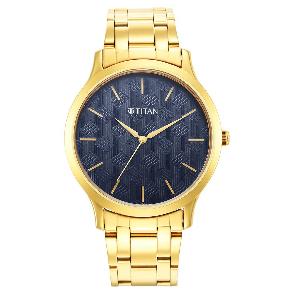 Titan Karishma Radiance Blue Dial Analog Stainless Steel Strap watch for Men - The Watch Factory ®