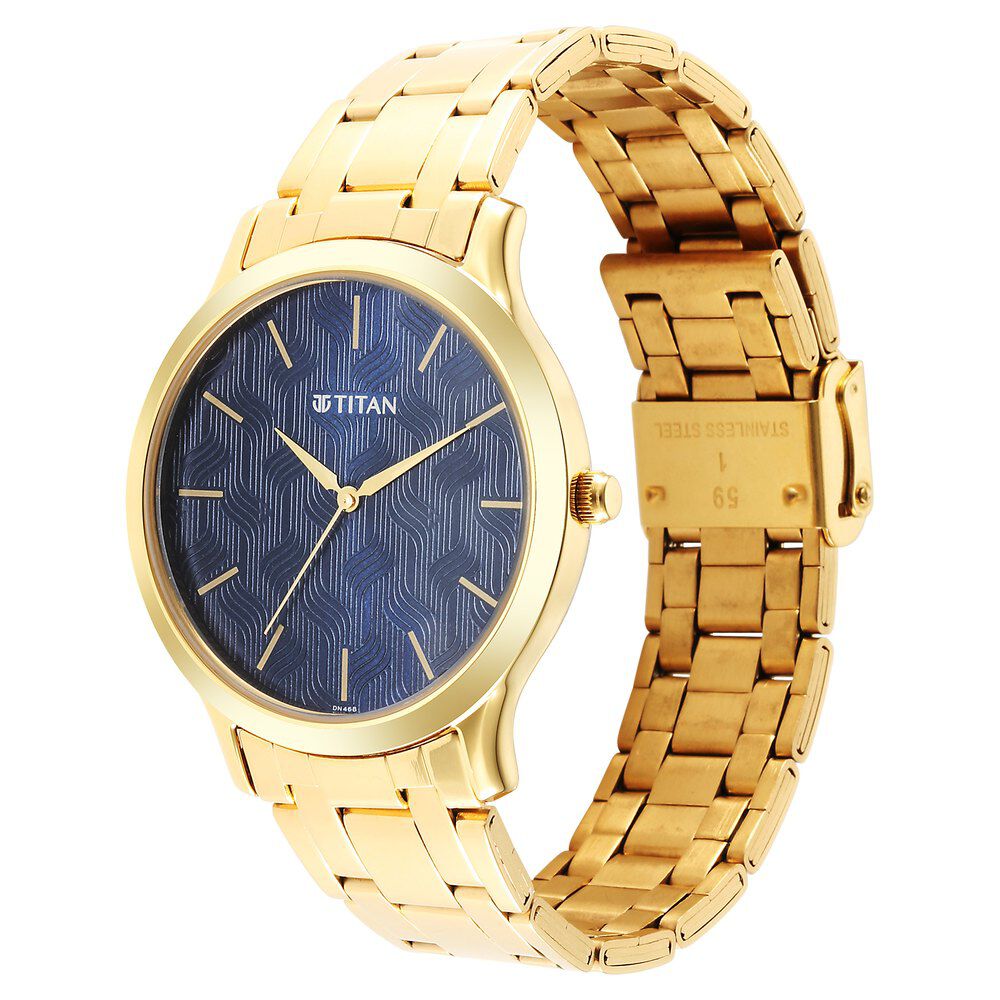 Titan Karishma Radiance Blue Dial Analog Stainless Steel Strap watch for Men NS1825YM05