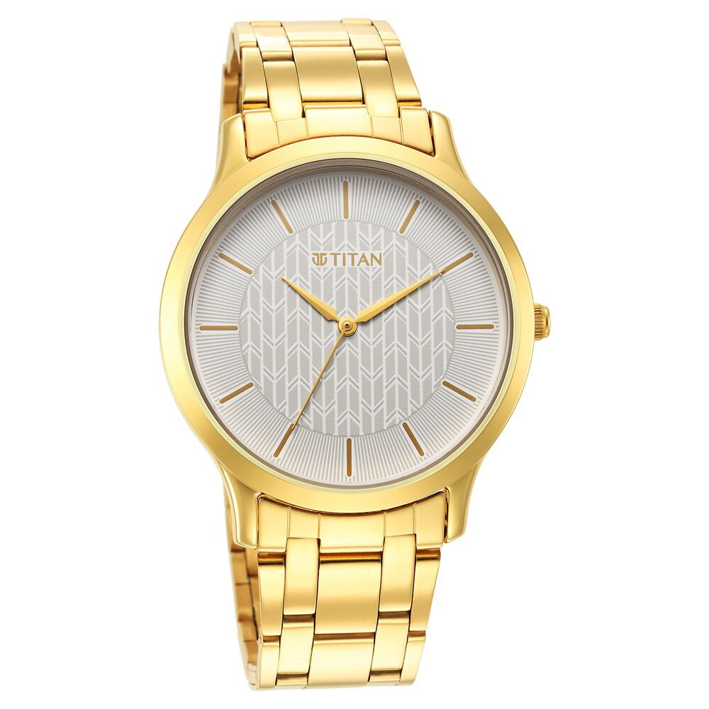 Titan Karishma Radiance White Dial Analog Stainless Steel Strap Watch for Men - The Watch Factory ®