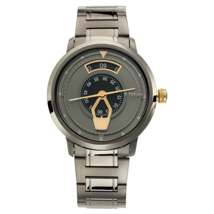 Titan Maritime Anthracite Dial Analog Stainless Steel Strap watch for Men-NP1828KM01