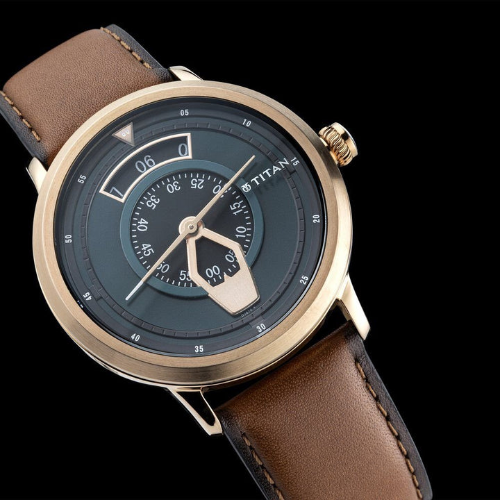 Titan Maritime Green Dial Analog Leather Strap watch for Men - The Watch Factory ®