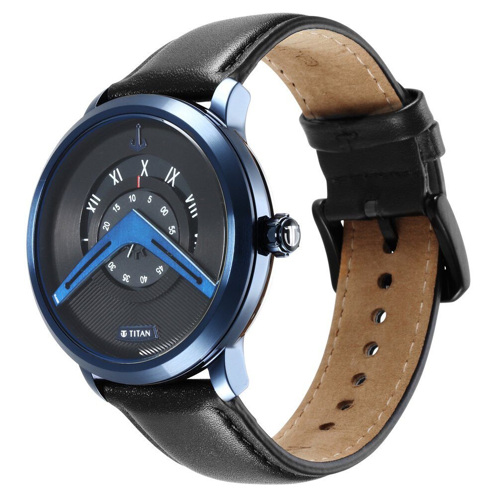 Titan Maritime Black Dial Analog Leather Strap watch for Men - The Watch Factory ®