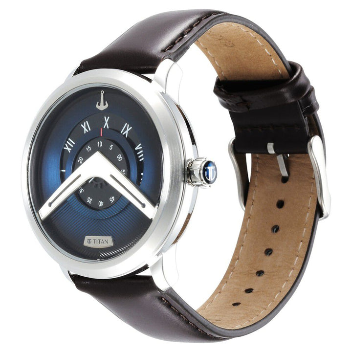 Titan Maritime Blue Dial Analog Leather Strap Watch for Men - The Watch Factory ®
