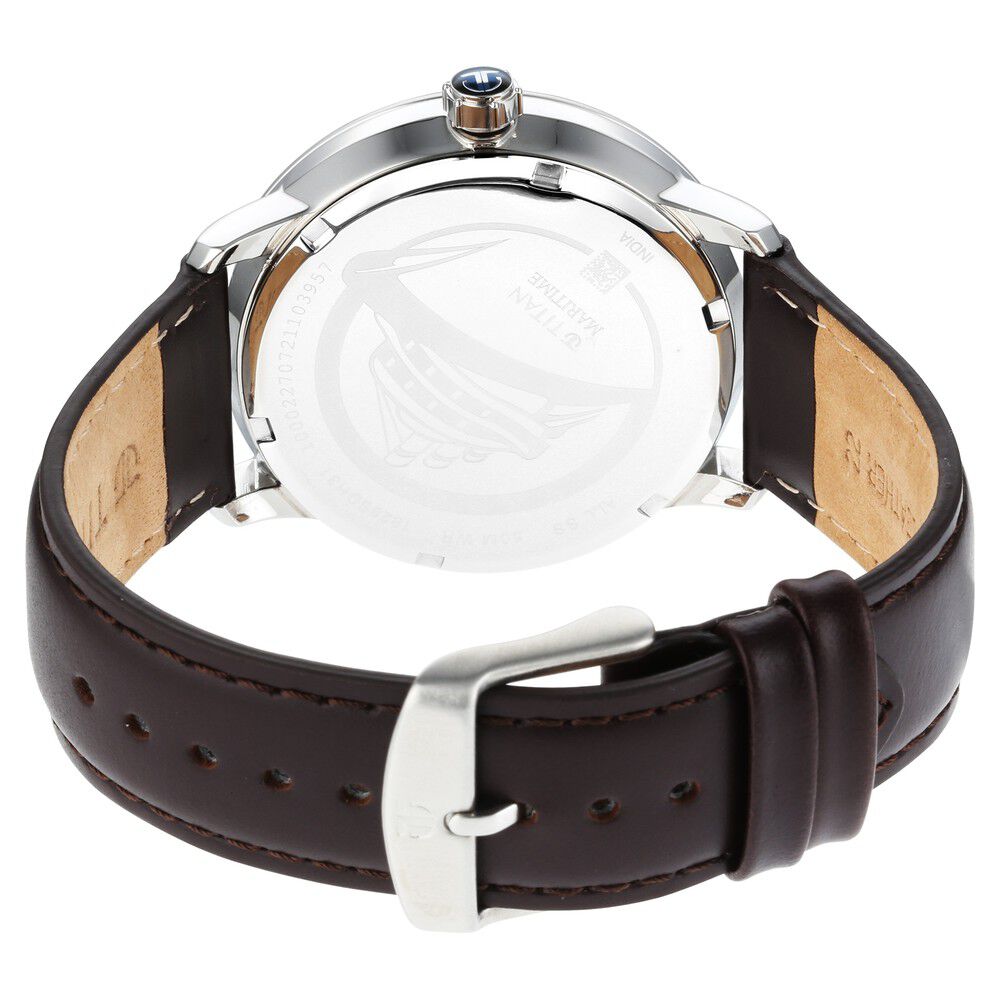Titan Maritime Blue Dial Analog Leather Strap Watch for Men - The Watch Factory ®