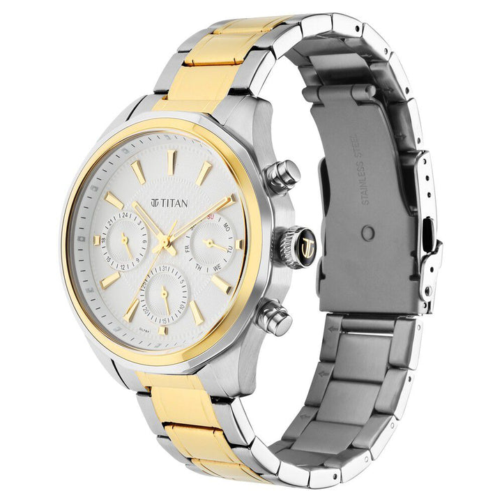 Titan Regalia Opulent Multifunction Silver Dial Silver Stainless Steel Strap Watch For Men - The Watch Factory ®
