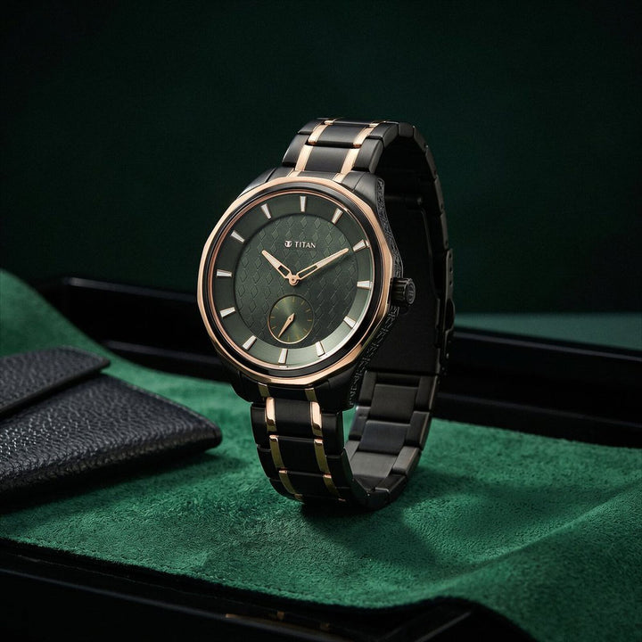 Titan Regalia Opulent 1829KM09 Green Dial Men&