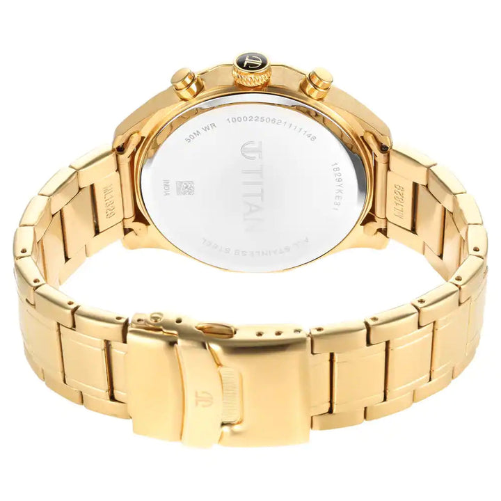 Titan Regalia Opulent Black Dial Silver Stainless Steel Strap Watch NP1829YM01