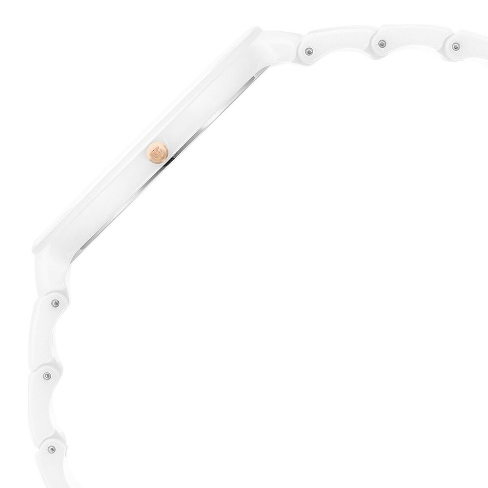 Titan Edge Squircle Quartz in Arctic White with Glossy Ceramic Unisex Watch - The Watch Factory ®