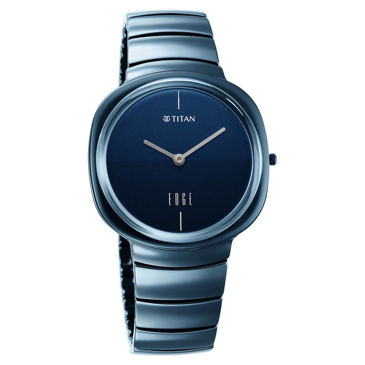 Titan Edge Squircle Quartz in Atlantic Blue with Glossy Ceramic Unisex Watch - The Watch Factory ®
