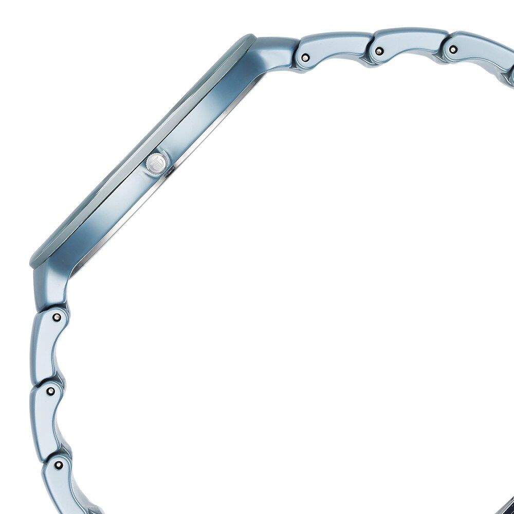 Titan Edge Squircle Camo Slim Ceramic Strap Blue Dial Analog Unisex Watch 1841QC07