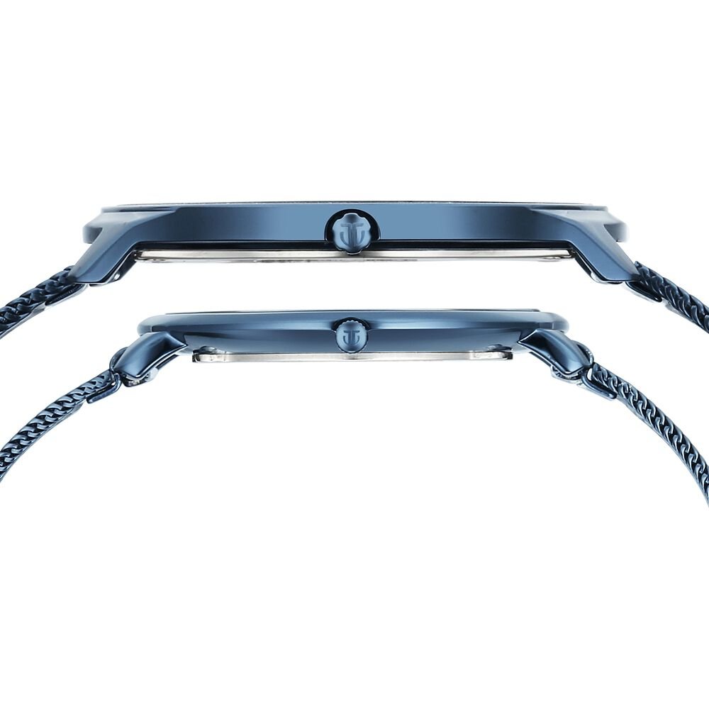 Titan Edge Pair Blue Dial Analog Stainless Steel Strap watch for Couple - The Watch Factory ®