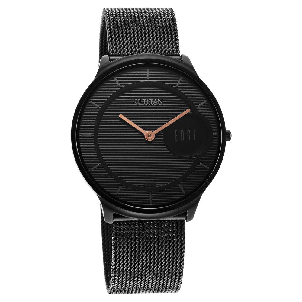 Titan Edge Baseline Black Dial Analog Stainless Steel Strap Watch for Men - The Watch Factory ®