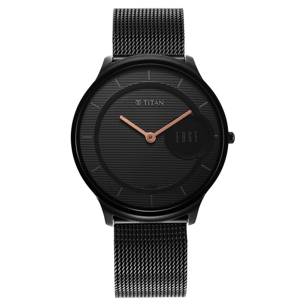 Titan Edge Baseline Black Dial Analog Stainless Steel Strap Watch for Men - The Watch Factory ®
