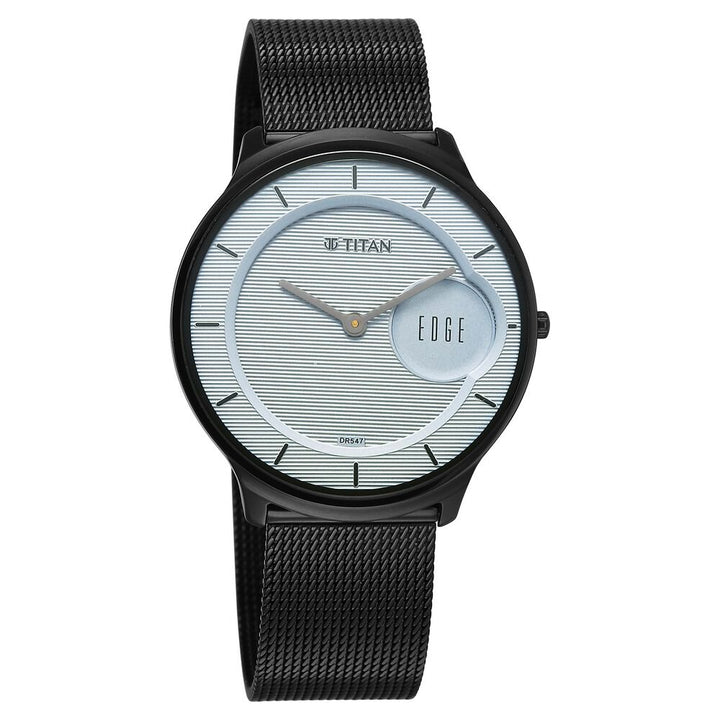 Titan Edge Murals Quartz Analog Grey Dial Stainless Steel Strap Watch For Men-1843NM04