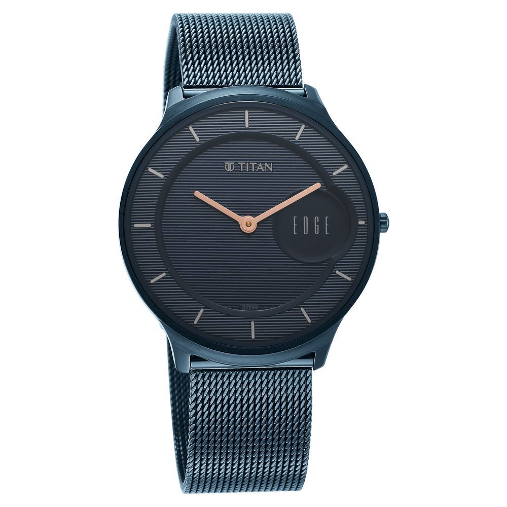 Edge Baseline Blue Dial Stainless Steel Strap Watch Men - The Watch Factory ®