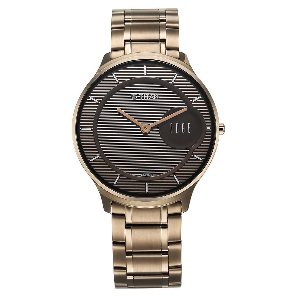 Titan Edge Baseline Brown Dial Analog Stainless Steel Strap watch for Men - The Watch Factory ®