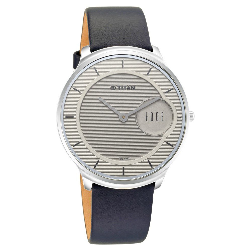 Titan Edge Baseline Grey Dial Analog Leather Strap watch for Men - The Watch Factory ®